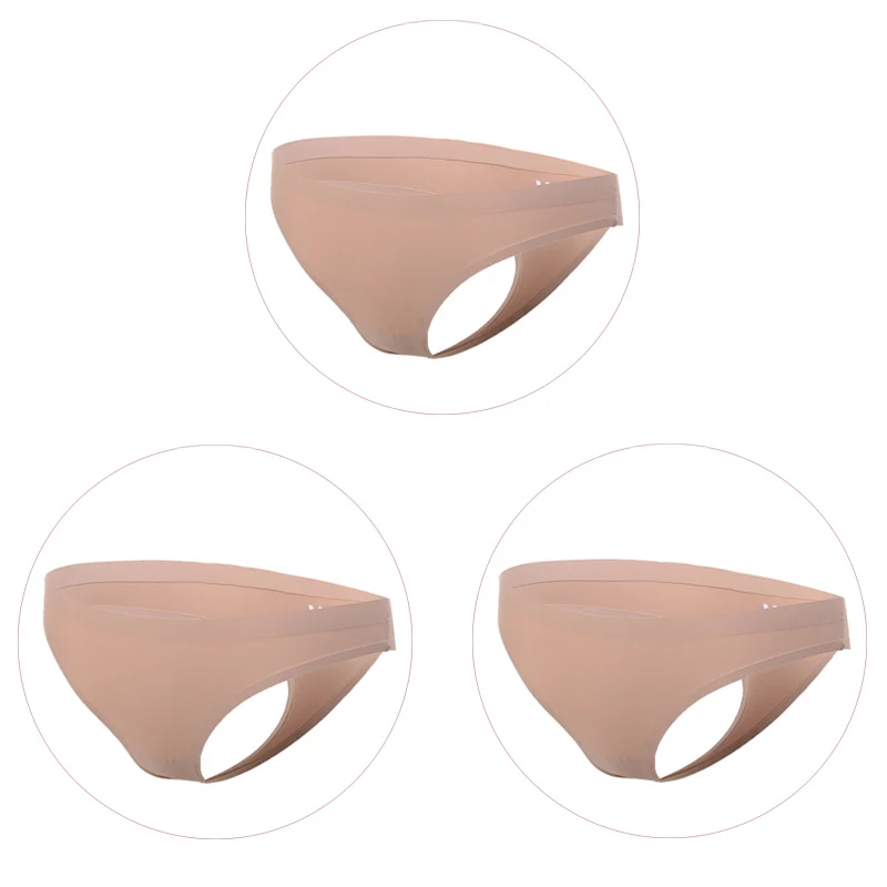 3Pcs -Apricot 3 шт./упак. женские стринги Бесшовные шелк женские сексуальные трусики Большой размер дамские стринги трусы женское сексуальное нижнее белье - Цвет: 3Pcs -Apricot