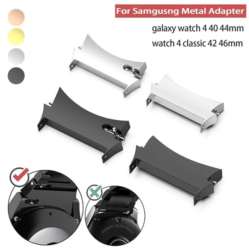

Stainless Steel Adapter for Samsung Galaxy Watch 4 Classic 42mm 46mm Metal Connector for Samsung Galaxy Watch 4 40mm 44mm