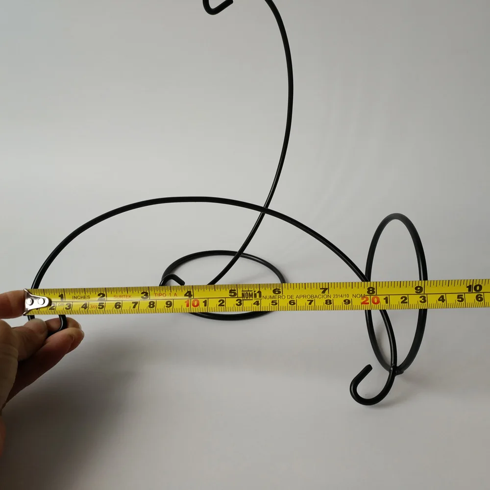 10 шт./лот D10xH23CM металлические вешалки для растений Белый/Черный крючок вешалка