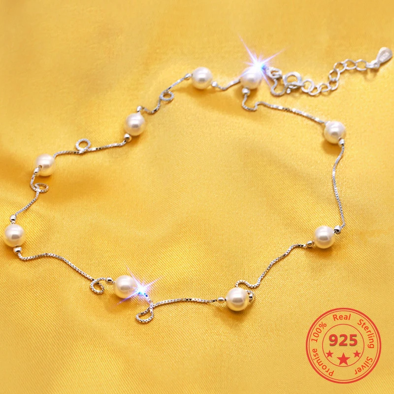 

Japan South Korea's New S925 Sterling Silver Necklace Fashion Trend Pearl Pendant Temperamentsweet Gift for Girlfriend