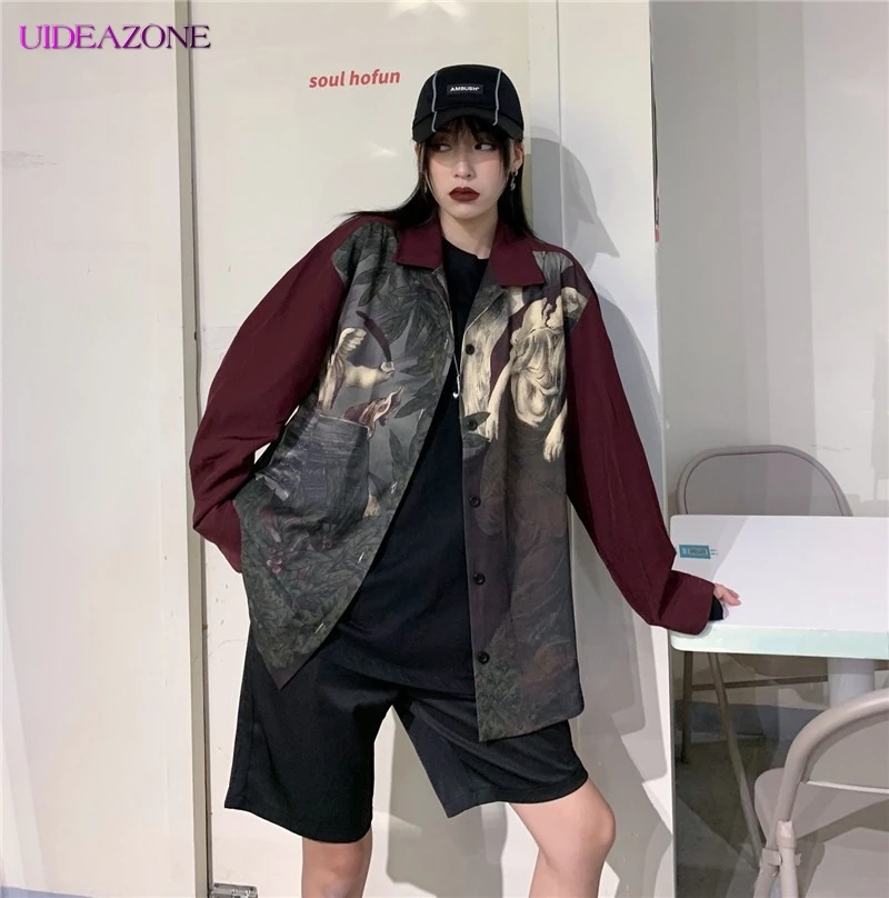 Женская блузка с принтом темного ангела Амура свободная стильная отложной