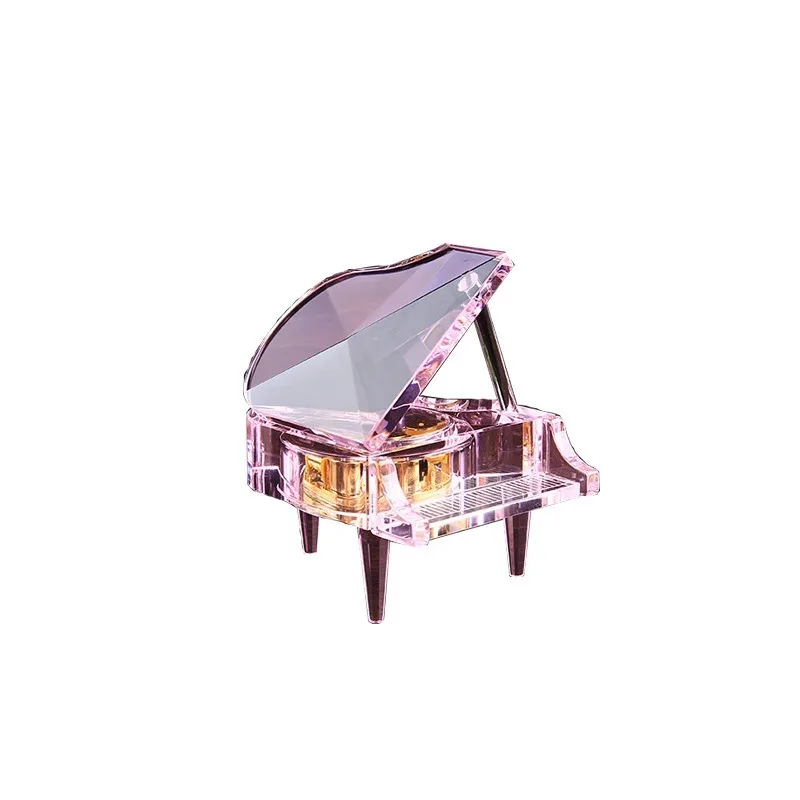 

Creative Crystal Piano Music Box Decoration Fashion Light Music Box Crafts
