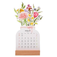 1 set 2022 calendar cards schedule calendar desktop calendar with tray 2022 desk calendar card type decoration assorted color