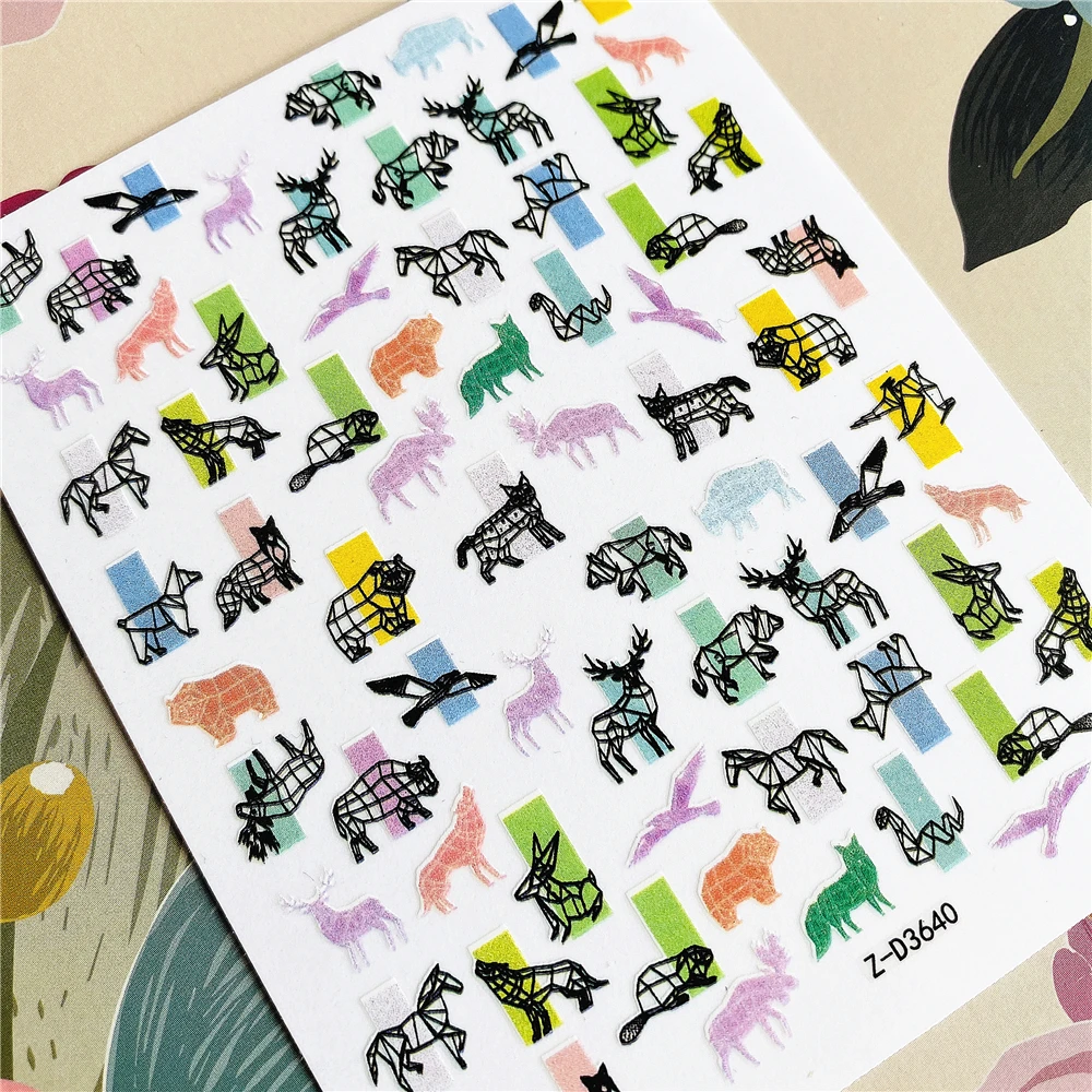 

Z-D3626 Painted lion head tiger head wolf head zebra head 3D Back glue Nail decal Nail sticker Nail art Nail ornament