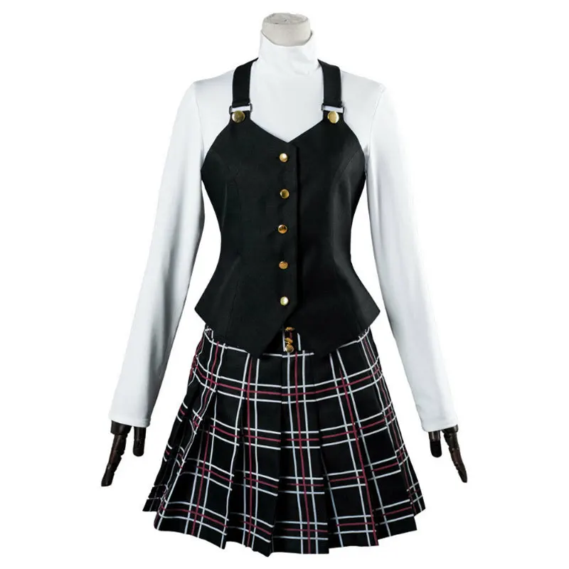 

Over 16 year girls dress Anime Cosplay Costume Persona 5 Queen Makoto Niijima Top+vest+skirt Halloween Harujuku Women Clothing
