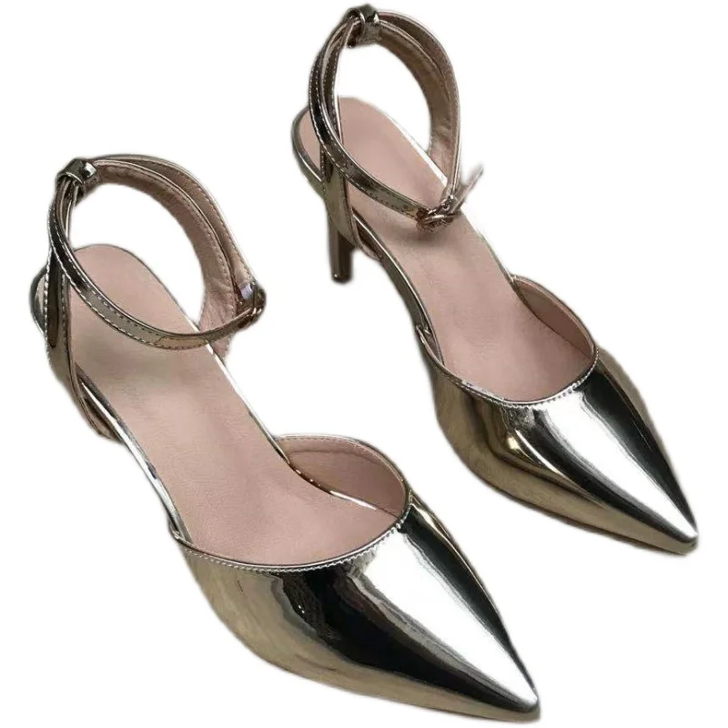 

Comfort Shoes for Women Sandals Straps Cross Summer Heels Cross-Shoes Large Size Suit Female Beige Buckle Leather Girls High 20