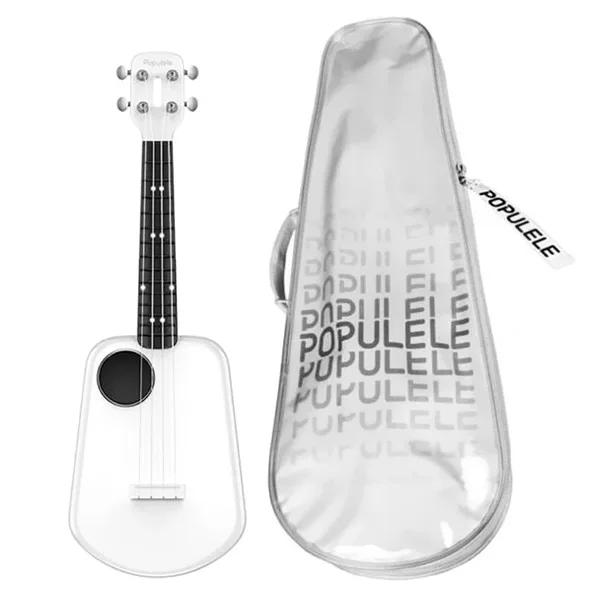 white with bag Populele 2 укулеле светодиодный Bluetooth USB Смарт укулеле ABS гриф углеродная нить укулеле - Цвет: white with bag