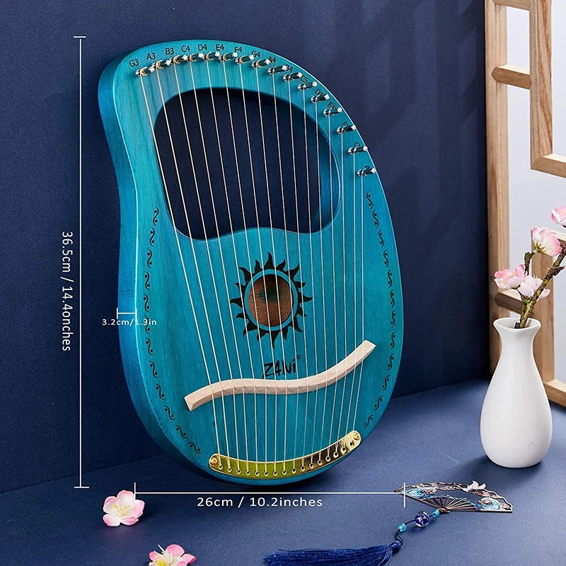 

ZANi Lyre Harp,16 Metal Strings Mahogany Lyre Harp with Strings Tuning Wrench for Music Lovers,Beginners,Children,Adults,Etc
