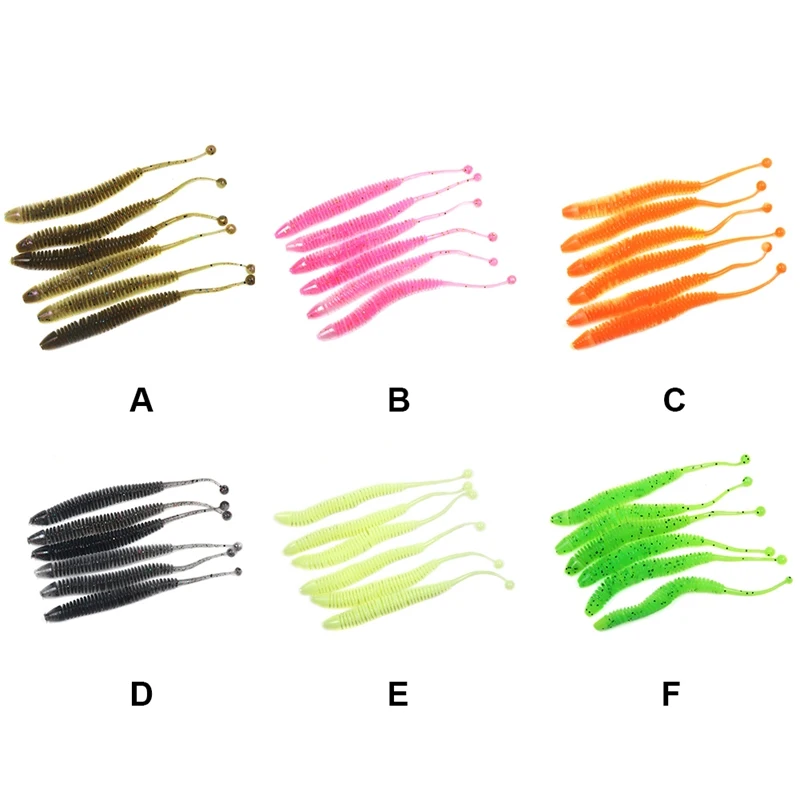 6 шт./компл. 8cmartificial Bait хвост белки в форме червя Мягкая приманка искусственные