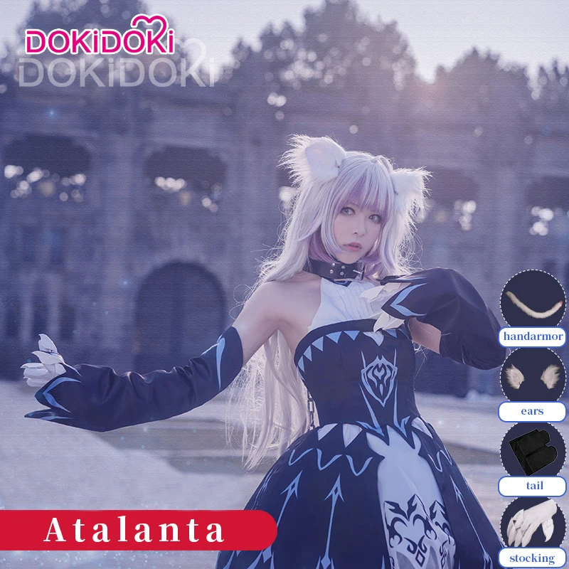 DokiDoki Fate/Grand Order Atalanta Косплей Костюм Аниме игра Fate женское зеленое платье костюм на