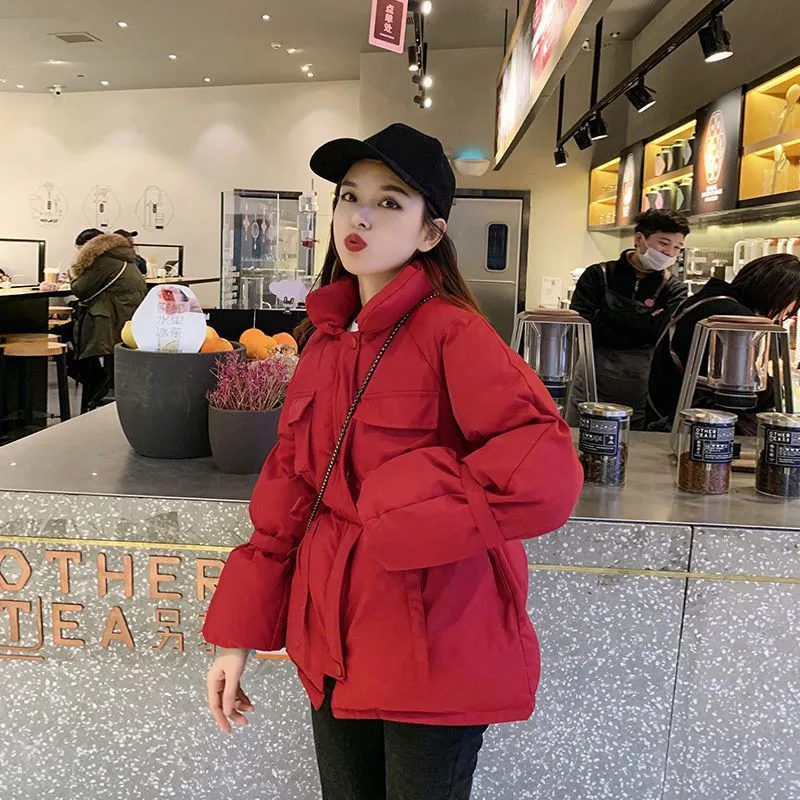 Большие размеры свободная Утепленная зимняя куртка Женская парка Теплое