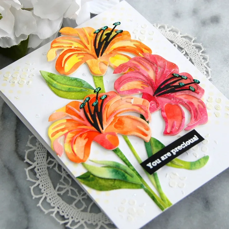 

metal cutting dies Lily layer combination Scrapbook paper craft knife mould blade punch stencils dies