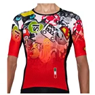 Женский пуловер с коротким рукавом, с круглым вырезом, для велоспорта