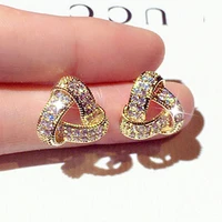 2022 fashion temperament geometry earrings exquisite glamour trendy top quality micro inlaid rhinestone sweet lady ear sted