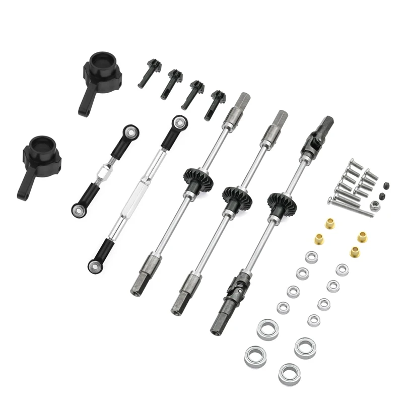 

6WD Metal Steel Gear Front Middle & Rear Axle Bridge Steering Cup Kit for WPL B16 B36 6X6 1/16 RC Car Upgrade Parts