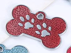 Style B Red Персонализированные Бирки для собак, выгравированные Значки для кошек, щенков, домашних животных, ID Имя, ошейник, бирка, анти-потеря, подвеска, аксессуары для домашних животных, индивидуальный брелок с костью - Цвет: Style B Red