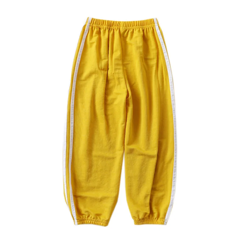 Летние штаны для девочек детские брюки в полоску маленьких мальчиков хлопковые