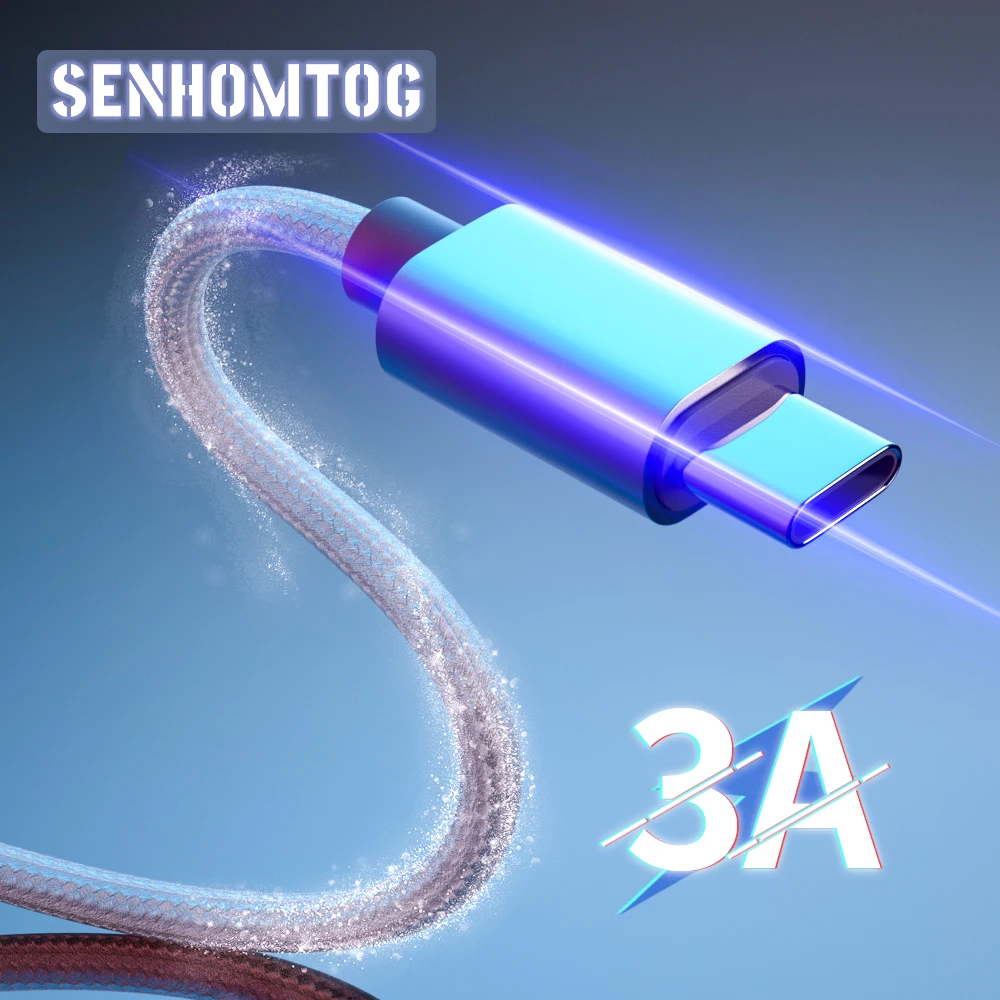 Кабель Senhomtog USB Type C для Samsung S10 S9 3A Быстрая зарядка кабель передачи данных Redmi note 8 pro