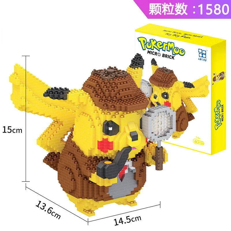 

New Large Pokemon Kids Building Blocks Toys Pikachu Snorlax Togepi Cartoons Model Mini Assembled Education Game Graphics Gifts