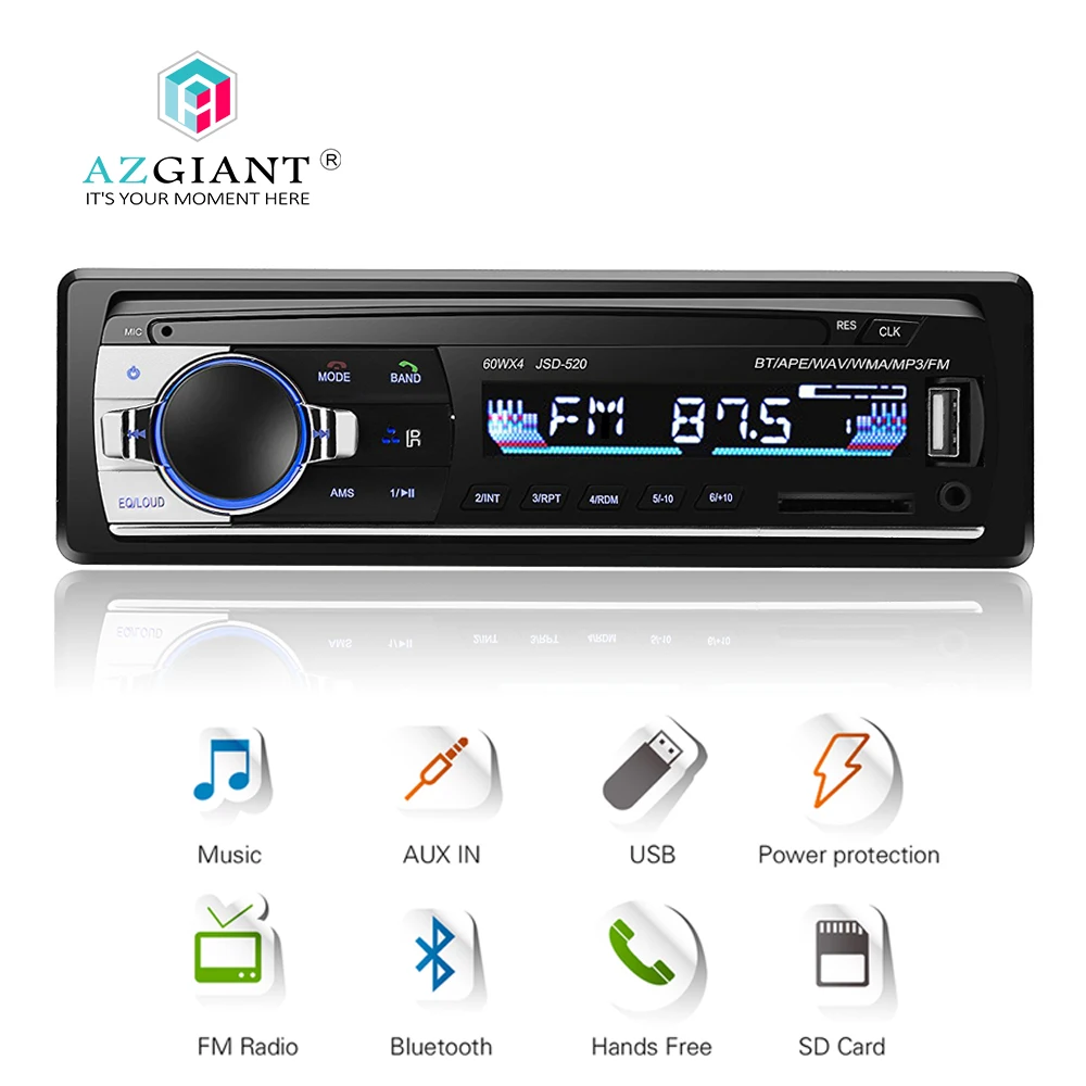 Автомагнитола AZGIANT стереомагнитола с поддержкой Bluetooth 12 В 24 Типоразмер 1