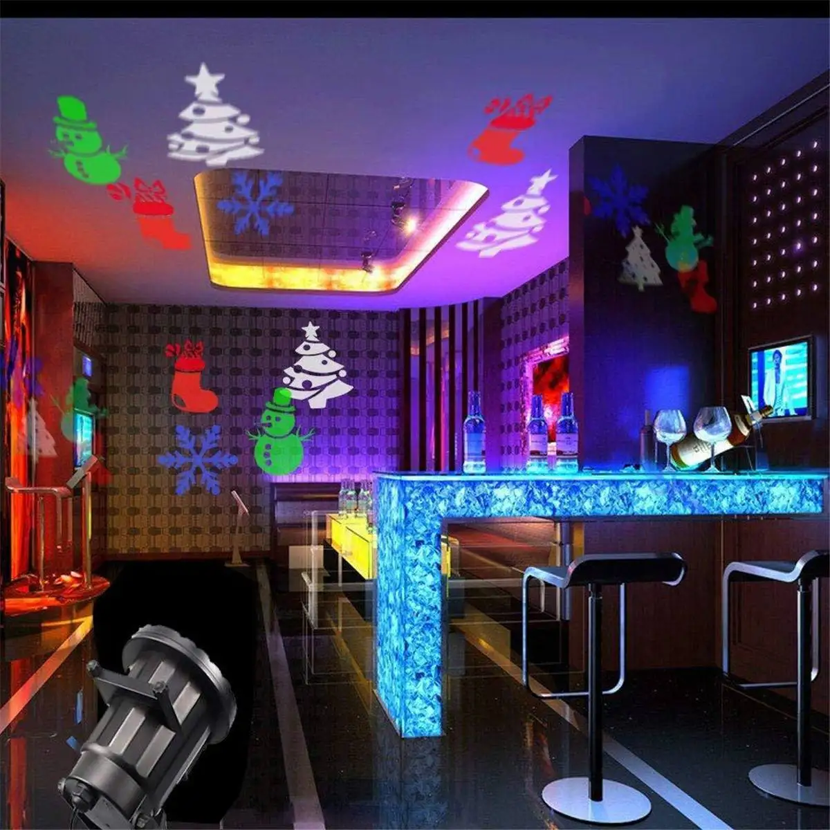 

16 Patterns Mini Christmas Lights Outdoor Projector Laser garden light Snowflake Moving Disco Lights Christmas Decorations