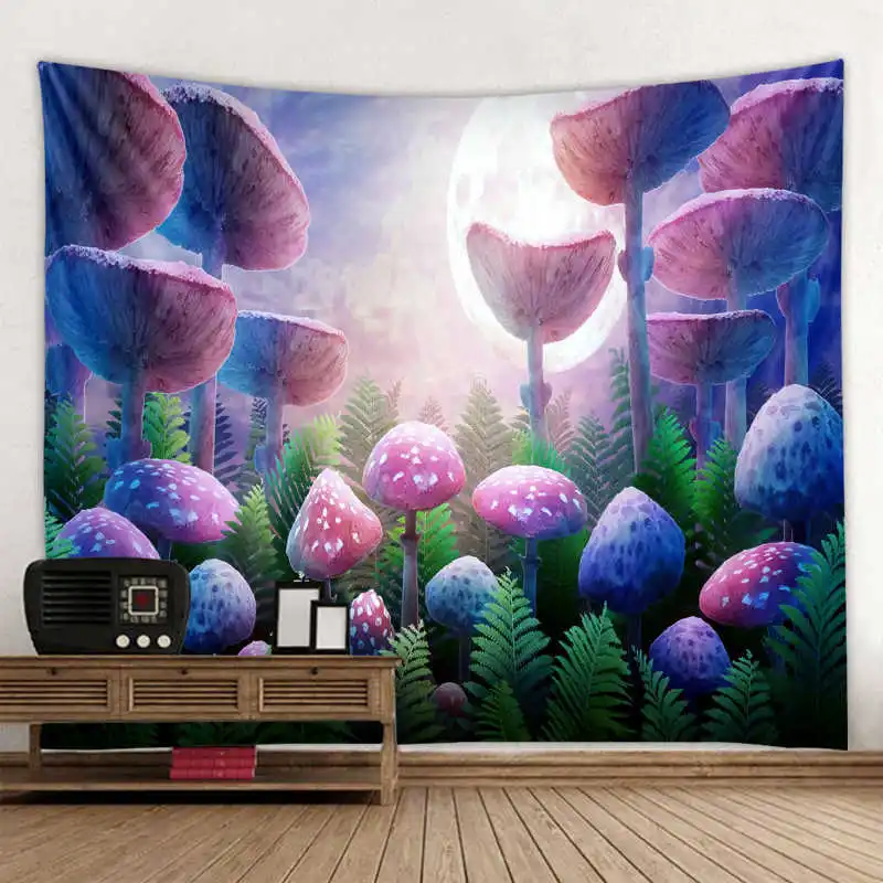 

Mushroom Forest Tapestry Wall Hanging Witchcraft Wall Tapestry Hippie Wall Carpets Dorm Decor Psychedelic Tapestry