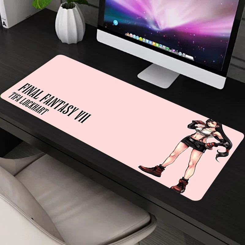 

Gaming Mouse Pad of Final Fantasy VII Mause Pink Mousepad Company Keyboard Kawaii Deskpad Mats Mat Desk Gamer for Computer Girl