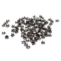 100 x gun black clips spikes rivets squares for bagshoesgloves 5mm