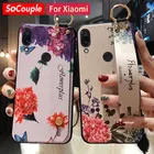Чехол SoCouple с ремешком на запястье для Redmi Note 8 Pro 9s 7 10 Pro, чехол для Xiaomi poco x3 9 Lite 9t Pro A3, чехол-держатель для телефона из ТПУ с цветами
