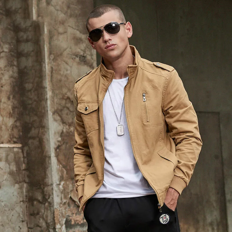 Мужская зимняя тактическая армейская куртка бомбер из 100% хлопка с воротником