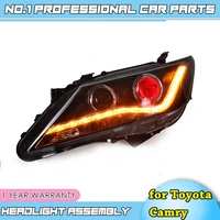 car accessories led head lamp for toyota camry headlights 2012 2014 camry led headlight led drl h7 hid q5 bi xenon lens low beam