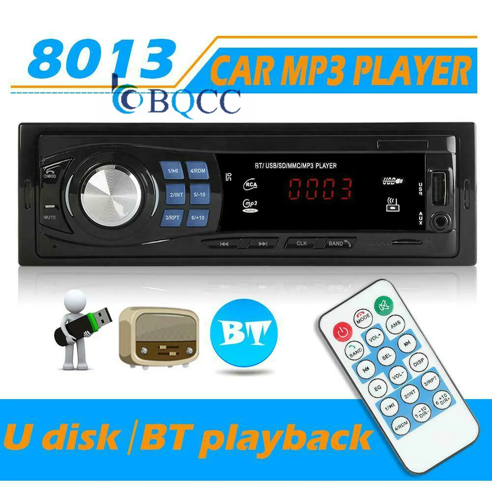 

Автомагнитола 1DIN, 12 В, Bluetooth, MP3-плеер, вход Aux, USB-радиоприемник