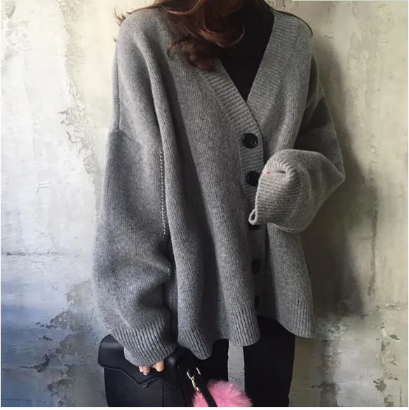 Свободные корейские женские свитера в винтажном стиле большие размеры