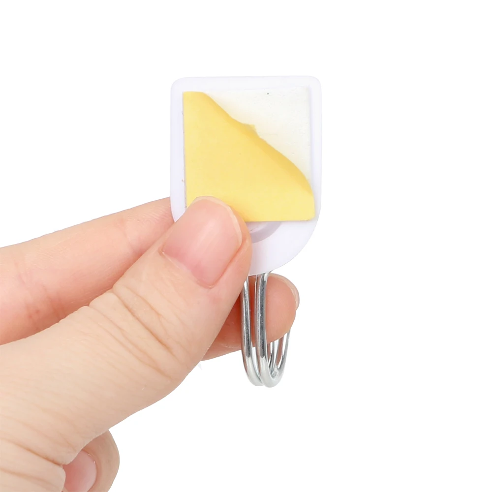 

Creative Door Sticky Hanger Holder Wall Mounted Strong Adhesive Hook Stainless steel Kitchen Bathroom 6pcs/set Wall Plastic Hook