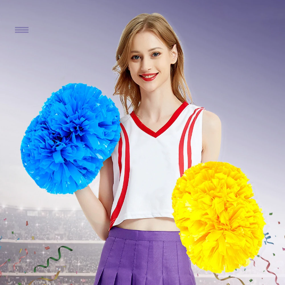 

Hot Deals 1Pcs Cheerleading Pompoms for Soccer Basketball Baseball Competition Protection Glossy PET for Sports Party Dance