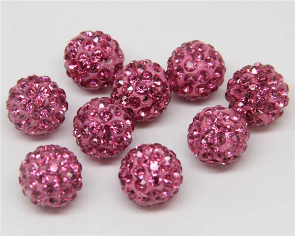 Rose 10 шт. Pave CZ Диско шар бусины для изготовления ювелирных изделий горный хрусталь кристалл разделитель бусины браслет аксессуары Кристалл Стразы Perlen - Цвет: Rose
