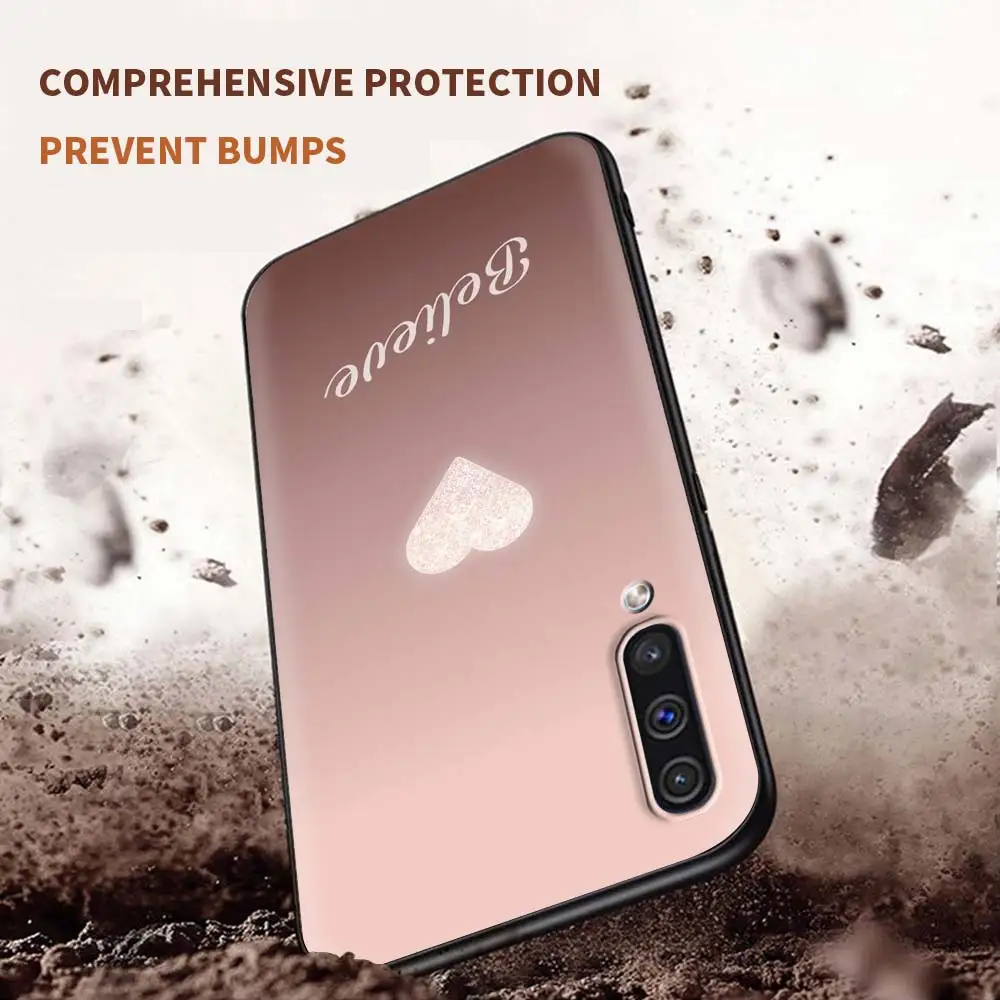

Phone Case for Samsung A50 A51 A70 A71 A21s Cover For Galaxy A10 A20e A30 A40 A20s A10s Soft Capas Rose Gold Pink