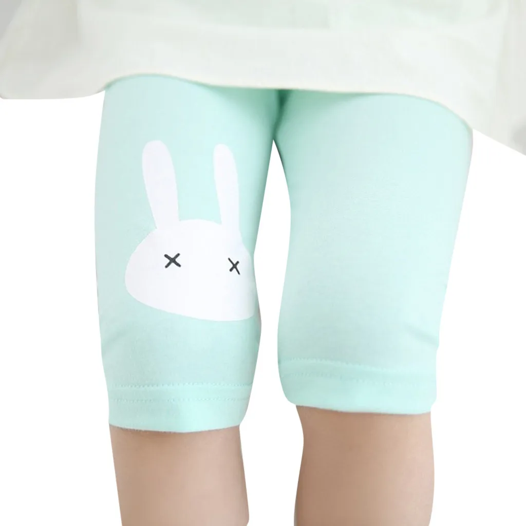 

2021 Girls Summer Leggings Rabbit Kids Knee Length Cute Pants Leggins Pants Trouser Elastic Cotton Candy Color Children Leginsy