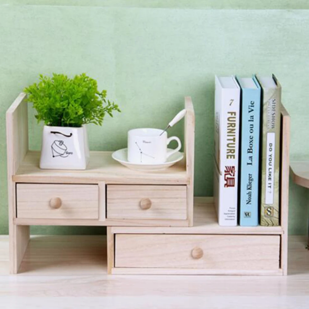 Простая настольная рама из массива дерева Студенческая и детская книжная полка