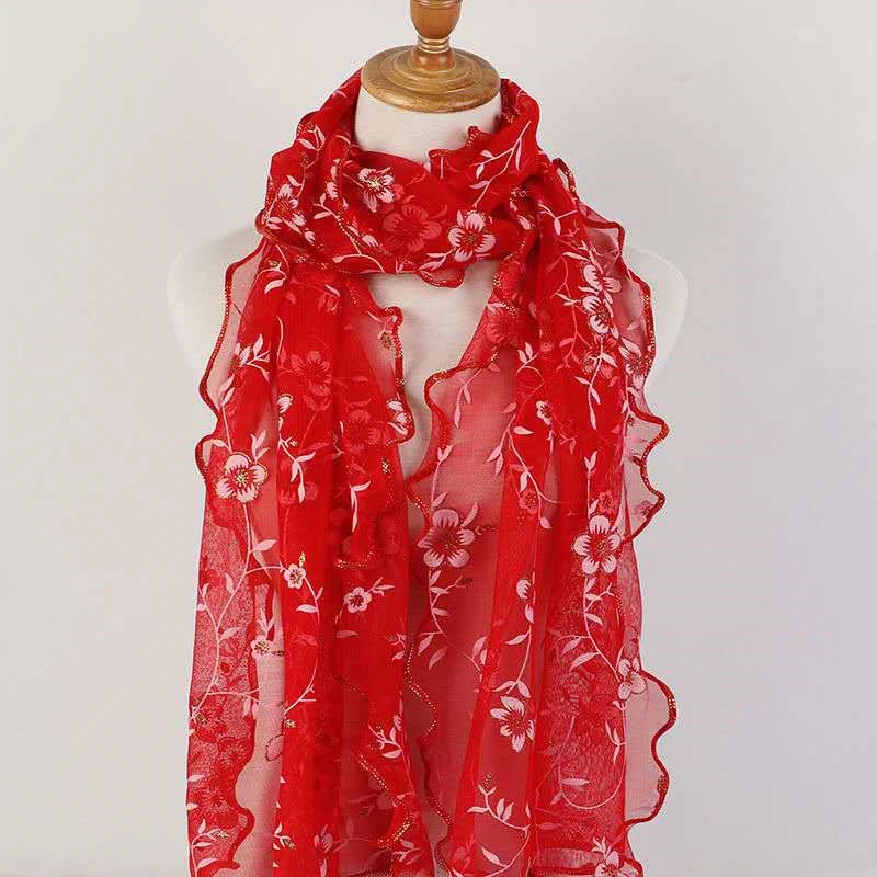 

2021 Модный женский шелковый шарф весна-осень с деревянным ушным принтом женский шарф длинные шелковые шарфы с листьями цветами
