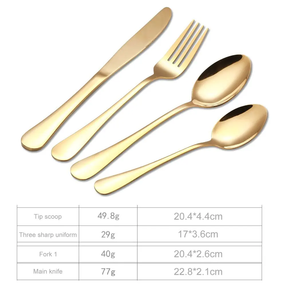 

4pcs Stainless Steel Colorful Cutlery Set Rainbow Dinner Set Travel Dinnerware Fork Knife For Wedding And Hotel