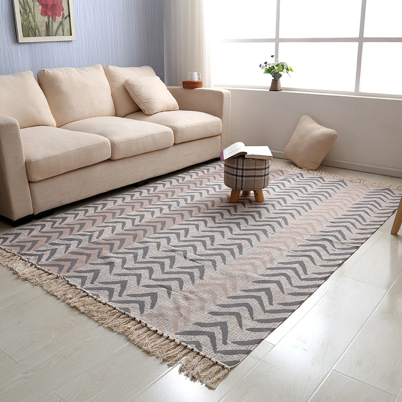 1 Morocco Hand Woven Living Room Carpet Geometric Blanket Home Bedroom Area Rugs Floor Sofa Coffee Table Mat Ins Nordic Carpet - Цвет: 1