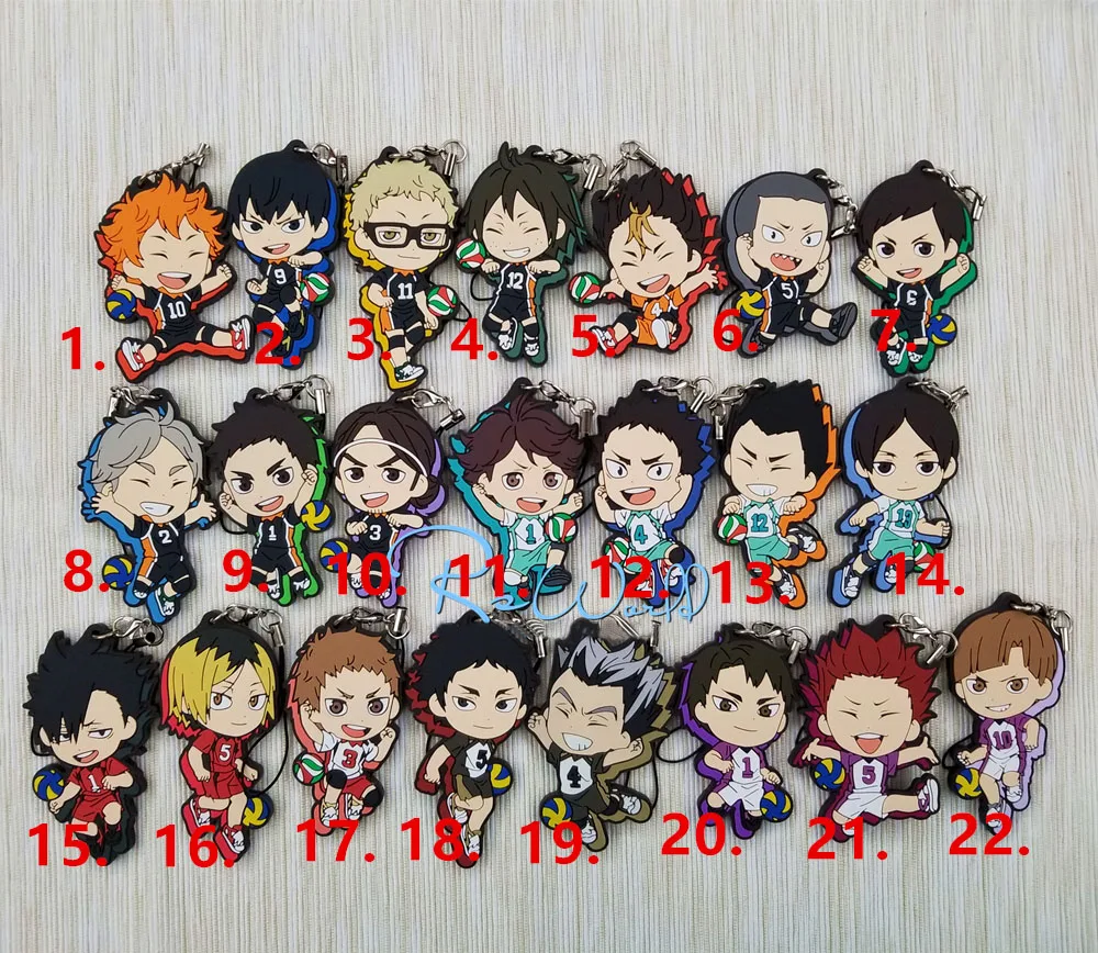 Горячий Аниме Haikyuu резиновый брелок для ключей ремешки редкий косплей подарок