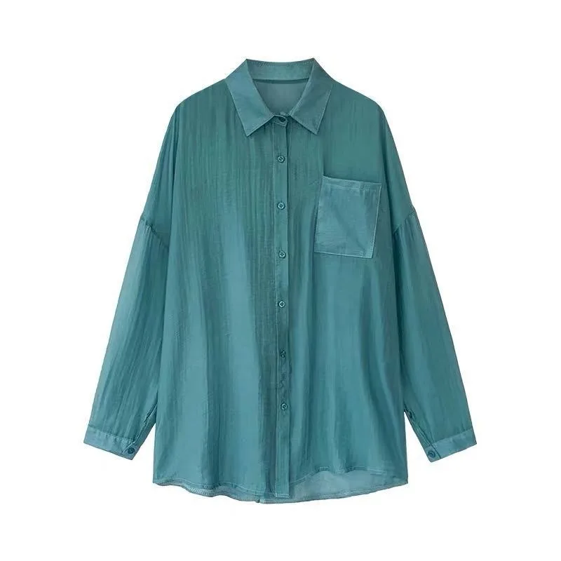 

GOOHOJIO 2020 New Solid Color Autumn Womens Top Casual Chic Long Sleeve Shirt Women Oversized Loose Plus Size Clothes for Woman