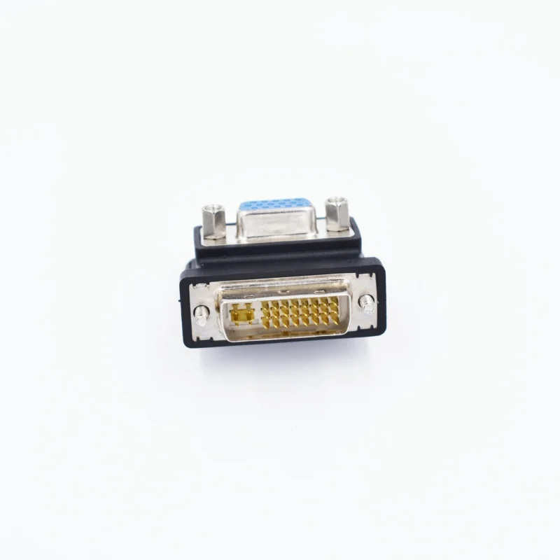 10 шт./лот 90 градусов угол DVI 24 + 5 папа к VGA Женский M/F конвертер адаптер | Компьютеры