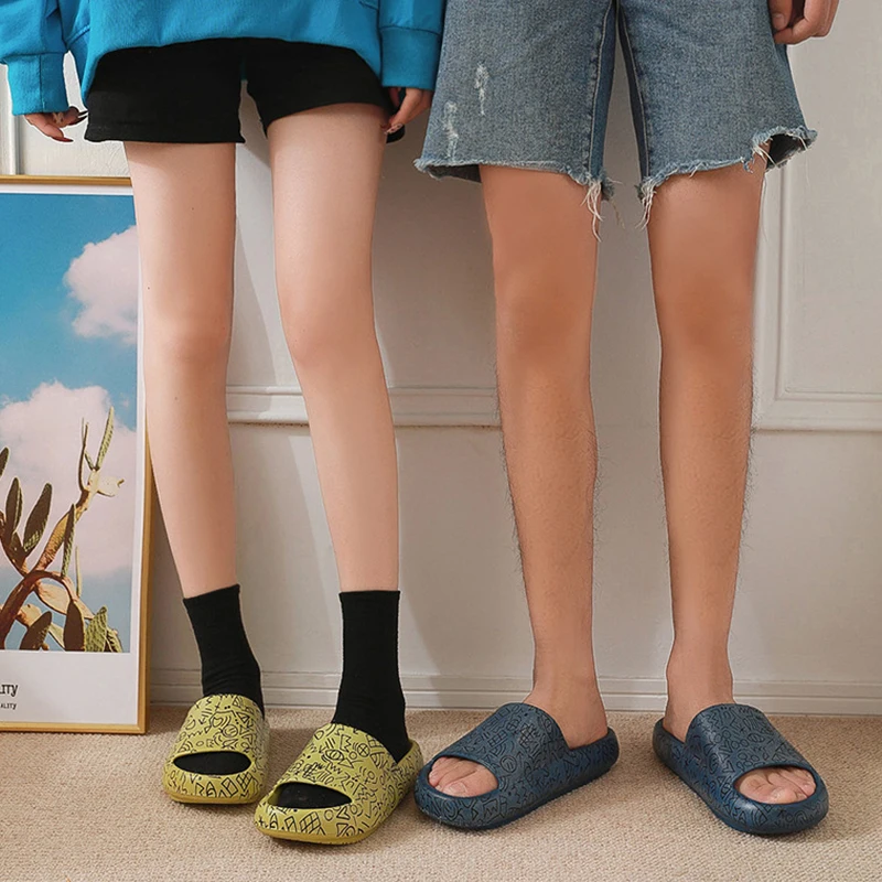 Шлепанцы Coslony для мужчин и женщин модные тапочки в ванную комнату на толстом