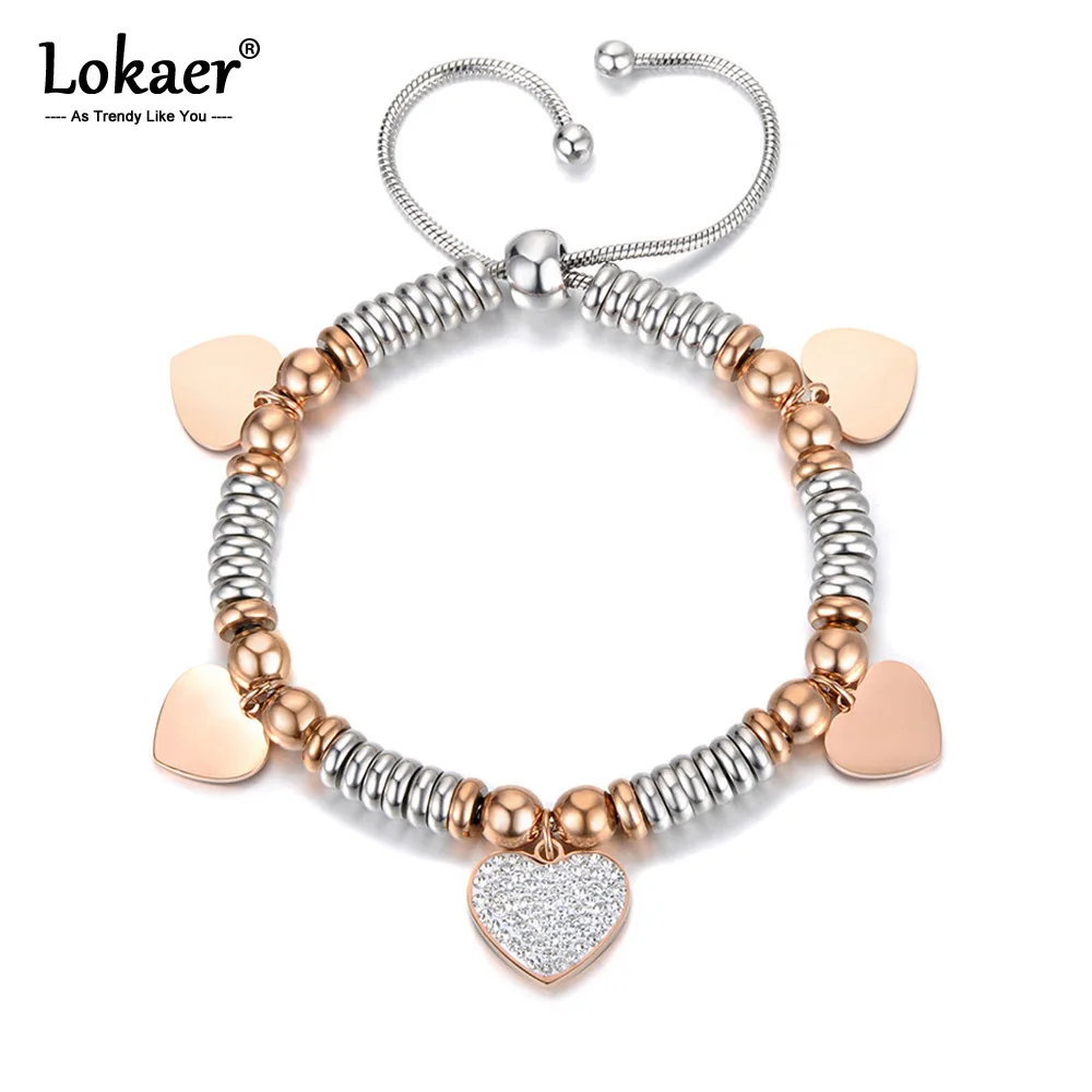 Браслет Lokaer из нержавеющей стали с бусинами браслет со