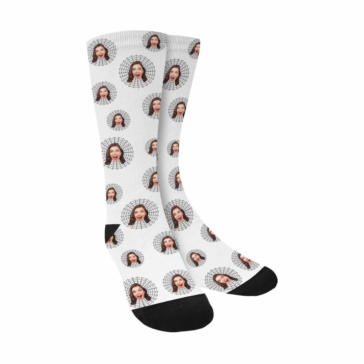 

Custom Face Fishing Net Sublimated Crew Socks
