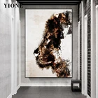 Абстрактное Искусство граффити Животные постеры и принты черный золотой тигр Жираф Собака Лев настенные картины холст картины для декора комнаты