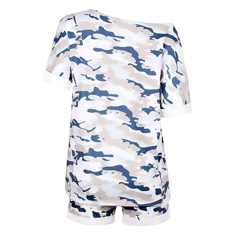 Пижамные комплекты повседневная женская камуфляжная одежда для сна свободная